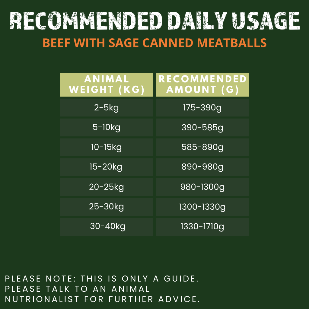 Beef with Sage Canned Meatballs for Dogs (6 x 400g)