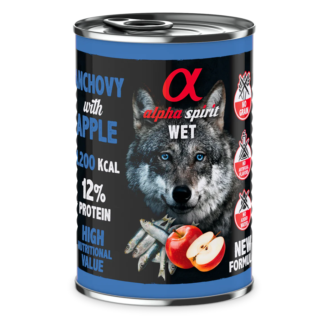 Anchovy with Red Apple Complete Wet Canned Dog Food (6 x 400g)