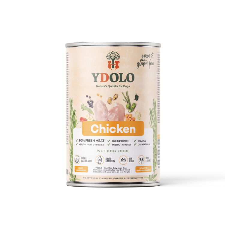 Chicken Complete Wet Food for Dogs – Healthy and Pure (6 x 400g)
